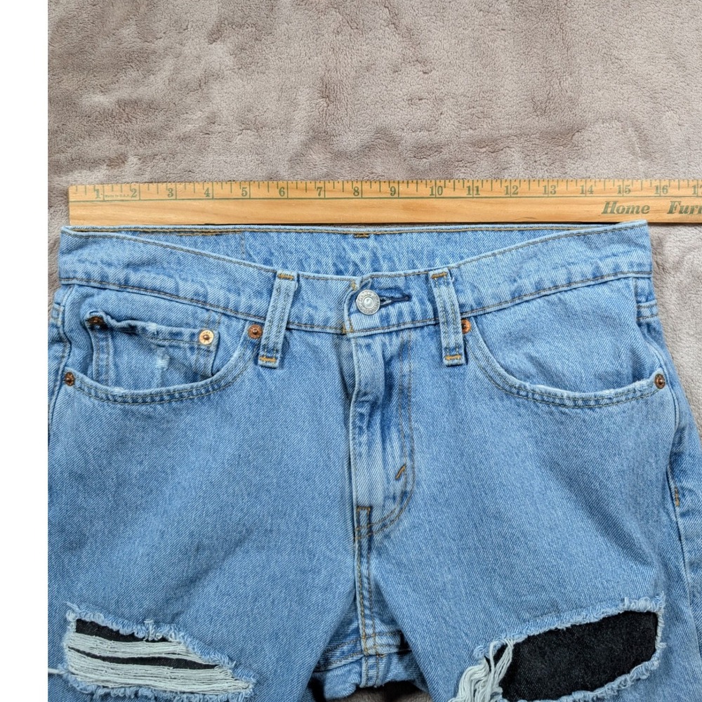 Levi's 511 Slim Jeans Mens 31x32 Light Wash Distressed Ripped Streetwear Denim - Picture 3 of 12